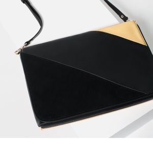 Zara black and gold bag